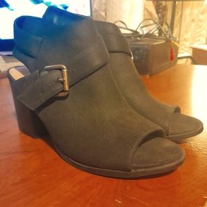 TIME AND TRU Women's Block Heel Peep-Toe, Fashion Shoes, Black size 8.5